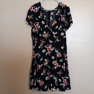 Forever 21 Floral Surplice Mini Dress